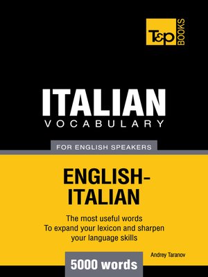 cover image of Italian Vocabulary for English Speakers